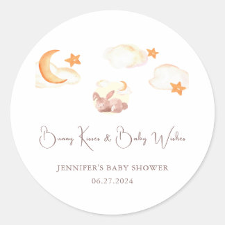 Bunny Dreams Neutral Baby Shower Classic Round Sticker