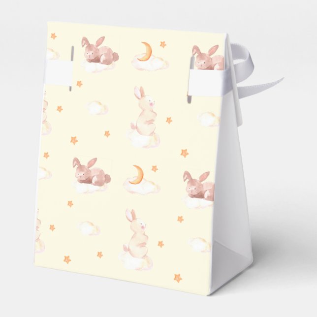 Bunny Dreams Neutral Baby Shower Favour Box (Back Side)