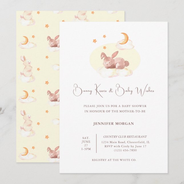 Bunny Dreams Neutral Baby Shower Invitation (Front/Back)