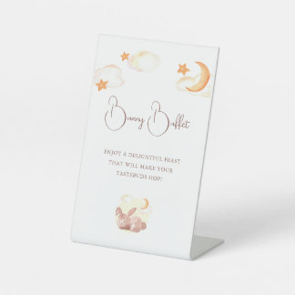 Bunny Dreams Neutral Baby Shower Pedestal Sign
