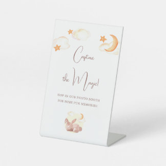 Bunny Dreams Neutral Baby Shower Pedestal Sign