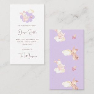 Bunny Dreams Purple Baby Shower Enclosure Card