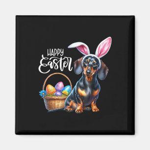 Bunny Ear Dachshund Dog Easter Eggs Happy Easter D Magnet