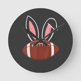 Bunny Ears American Football Round Clock
