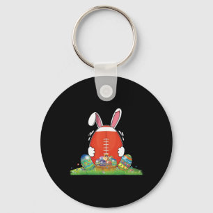 Bunny Ears American Footll Happy Easter  Key Ring