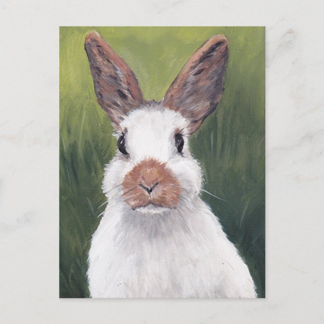 Bunny Ears Animal Art Postcard (Front)