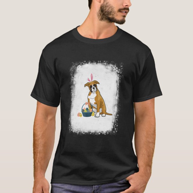 Bunny Ears Boxer Dog Cute Doge Rabbit. T-Shirt (Front)