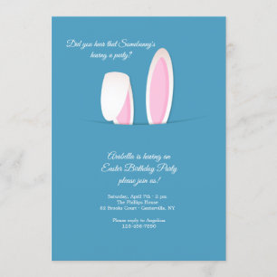 Bunny Ears Easter Birthday Party Invitation