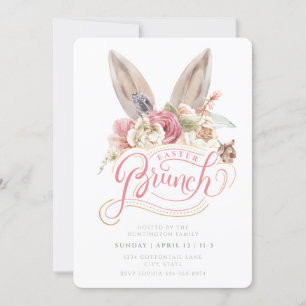 Bunny Ears   Easter Brunch Invitation