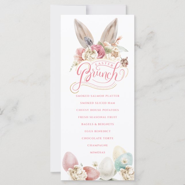 Bunny Ears | Easter Brunch Menu (Front)