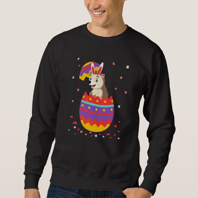 Bunny Ears Eggs Costume Cute Easter Day Graphic He Sweatshirt (Front)