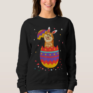 Bunny Ears Eggs Costume Easter Day Graphic Pomeran Sweatshirt