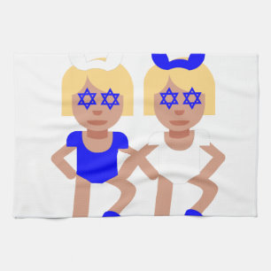 bunny ears hanukkah tea towel