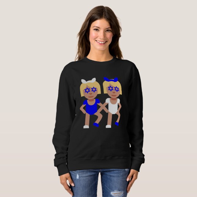bunny ears hanukkah womens sweatshirt (Front Full)