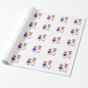 bunny ears hanukkah wrapping paper