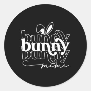 Bunny Ears Mimi Funny Easter Family  Classic Round Sticker