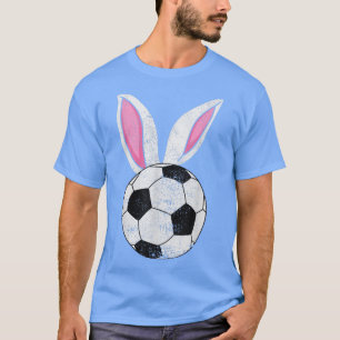 Bunny Ears Soccer Happy Easter boys girls T-Shirt