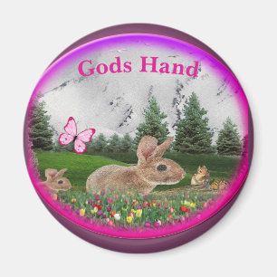 Bunny Easter art magnet