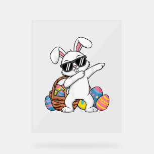 Bunny Easter Boys Girls Kids Toddler Rabbit Easter Acrylic Sign