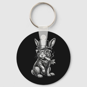 Bunny Easter Carrot Like A Cigarette Funny Easter Key Ring