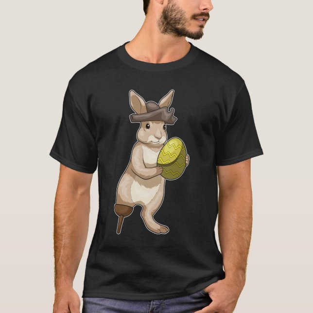 Bunny Easter Easter egg Pirate T-Shirt (Front)