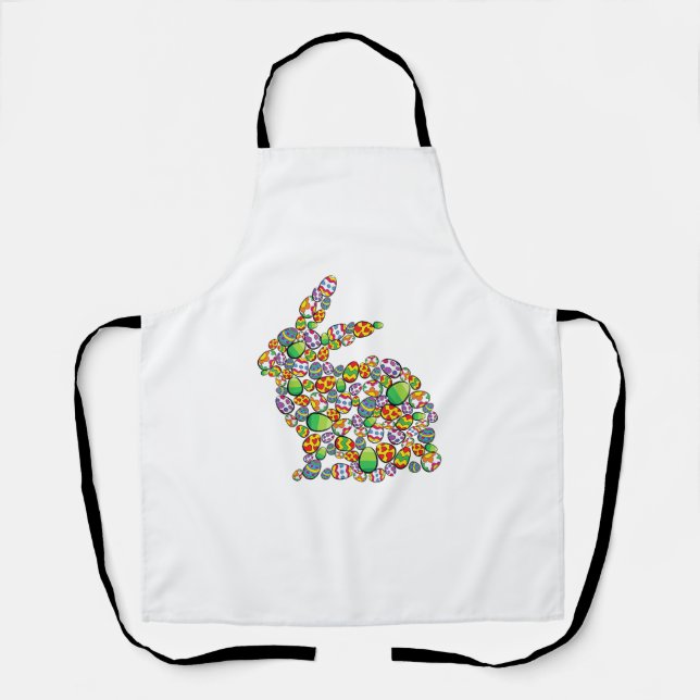 Bunny Easter Egg Hunting Cute Rabbit Spring  Apron (Front)
