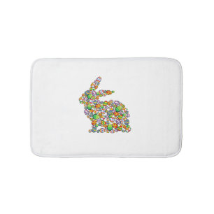 Bunny Easter Egg Hunting Cute Rabbit Spring Bath Mat