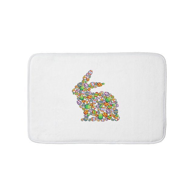 Bunny Easter Egg Hunting Cute Rabbit Spring  Bath Mat (Front)