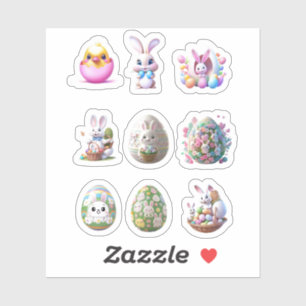 Bunny Easter Egg Stickers 