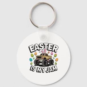 Bunny Easter Is My Jam Truck Easter Eggs Kids Boys Key Ring