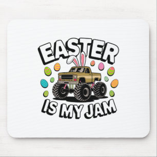 Bunny Easter Is My Jam Truck Easter Eggs Kids Boys Mouse Mat
