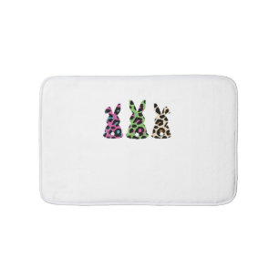 Bunny Easter Leopard Plaid Buffalo Rabbit Easter D Bath Mat