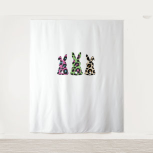 Bunny Easter Leopard Plaid Buffalo Rabbit Easter D Tapestry