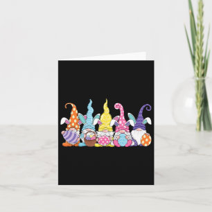 Bunny Easter Spring Gnome Easter Holding Egg Hunti Card