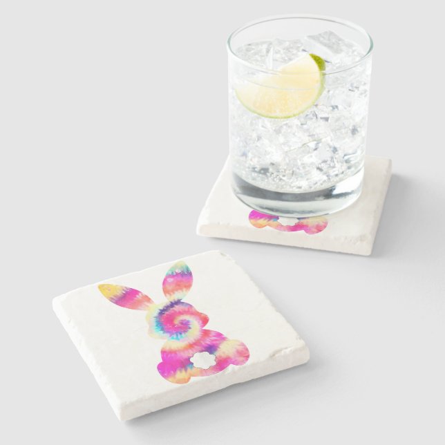 Bunny Easter Tie Dye Rabbit Easter Day  Stone Coaster (Side)