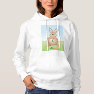 Bunny Eating Carrot Adorable Rabbit Hoodie