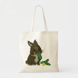 Bunny eating dandelion  tote bag