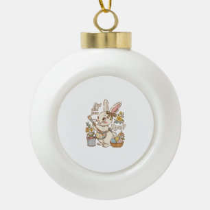 Bunny Egg But Did You Dye Funny Cute Easter Rabbit Ceramic Ball Christmas Ornament