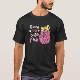 Bunny Eggs Leopard Easter Day Pregnancy Bunny Firs T-Shirt