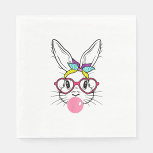 Bunny Face Bubblegum Blowing Glasses Headband Happ Napkin