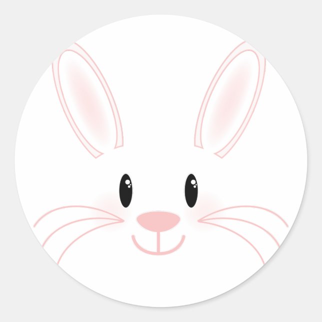 Bunny Face Classic Round Sticker (Front)