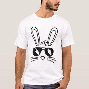 Bunny Face Easter Day Sunglasses Carrot Boys Girls T-Shirt