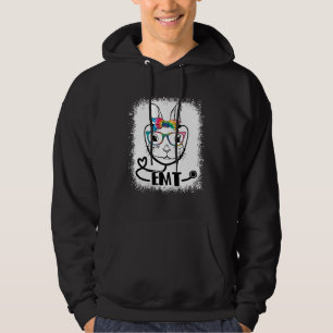 Bunny Face EMT Glasses Nurse Easter Day Hoodie