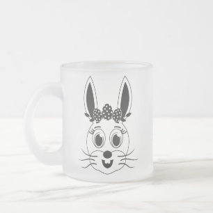 Bunny Face Girl-32885 Frosted Glass Coffee Mug