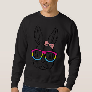 Bunny Face Glasses Animal Lgbtq Pansexual Pan Flag Sweatshirt