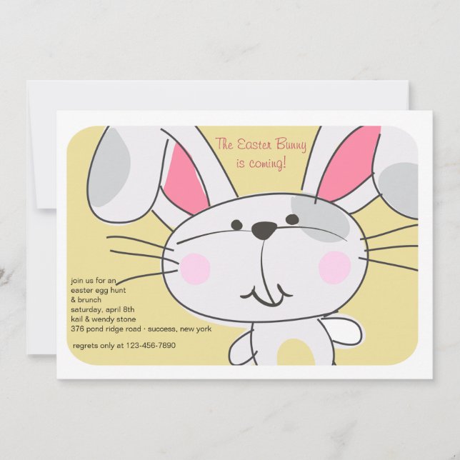 Bunny Face Invitation (Front)