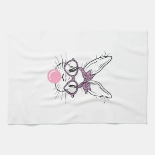 Bunny Face Leopard Glasses Bubble Gum Easter Day G Tea Towel