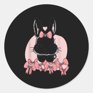 Bunny Face Leopard Print Glasses Cute Rabbit Classic Round Sticker