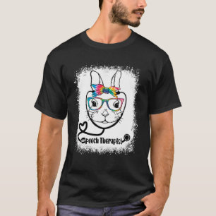 Bunny Face Speech Therapist Glasses Nurse Easter D T-Shirt