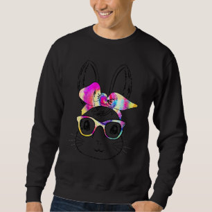 Bunny Face Sunglasses Tie Dye Glasses Headband Eas Sweatshirt